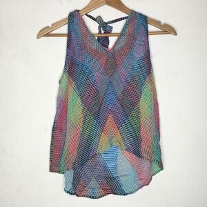 Anthropologie Conditions Apply Viscose Prismatic Geometric Sleeveless‎ Blouse S